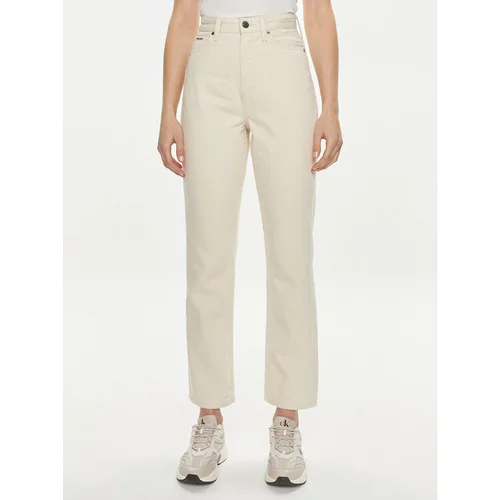 Calvin Klein Jeans hlače K20K206573 Écru Slim Fit