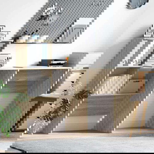 VidaXL Stol sonoma hrast 131.5 x 50 x 106.5 cm Konstruirano drvo Slike