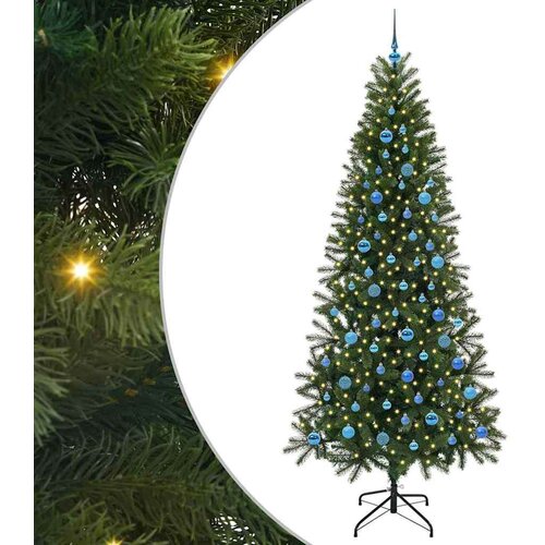 VidaXL Umjetno božićno drvce s stalakom Zelena 240 cm PE i PVC Slike