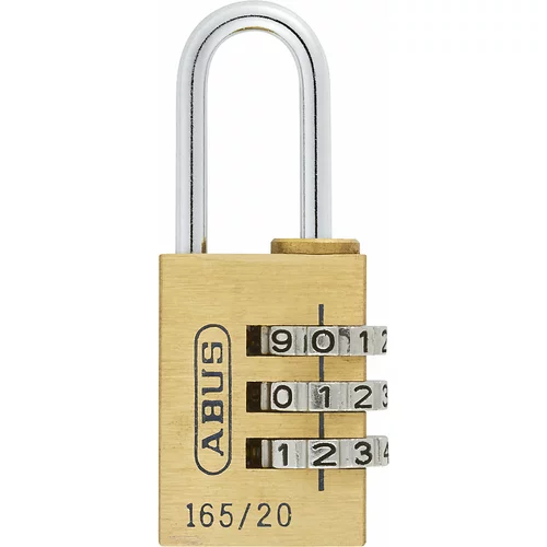 Abus Ključavnica na šifro, ključavnica obešanka 165/20, DE 6 kosov, medenina