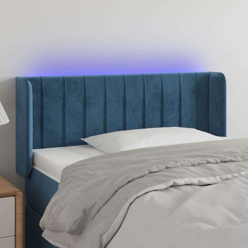  LED posteljno vzglavje temno modro 103x16x78/88 cm žamet, (20792562) Slike