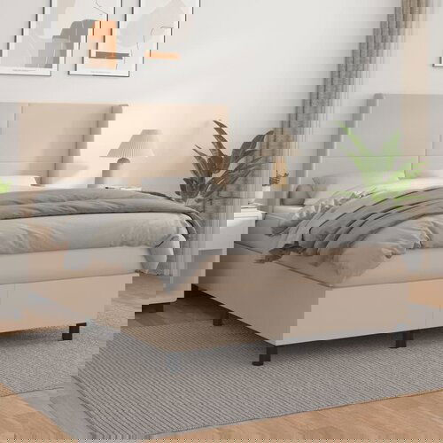  The Living Store Box spring postelja z vzmetnico kapučino 140x190cm umetno usnje - Box Spring Postelja, (21514652) Slike