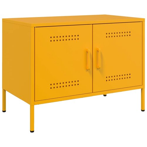 Maison Chic TV omarica - TV stojalo - Televizijska omarica gorčično rumena 68x39x50,5 cm jeklo, (21700896) Slike
