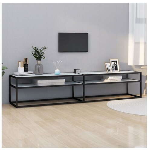  TV omarica beli marmor 200x40x40,5 cm kaljeno steklo Cene