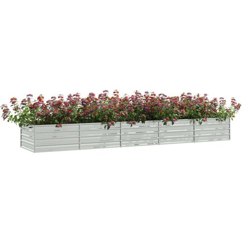 VidaXL Povi&amp;scaron;ena vrtna gredica 400 x 80 x 45 cm pocinčani čelik srebrna Slike