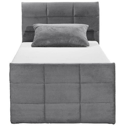 MID.YOU POSTELJA BOXSPRING x , tekstil, leseni material temno siva Slike