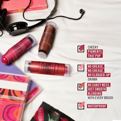 Rimmel London Multi-Tasker Blush&amp;#039;N&amp;#039;brush rdečilo v paličici s čopičem odtenek 300 Nearly Suede 8 g Slike