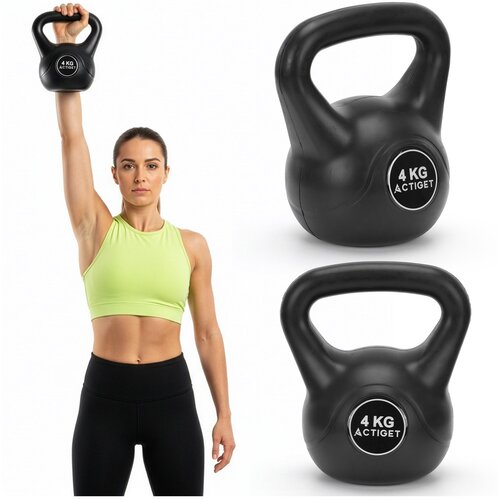 springos Kettlebell 4 kg ABS, utež za vadbo moči, ročka za trening, črna barva., (5000218291) Cene