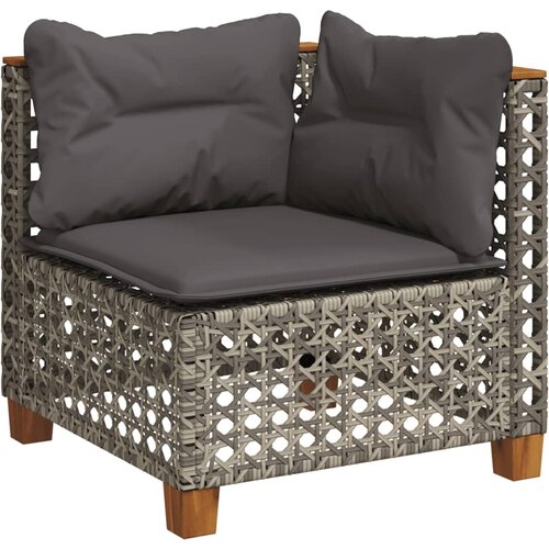  7-dijelni set vrtnih sofa sivi od poliratana Siva 55 x 55 x 36 cm Slike