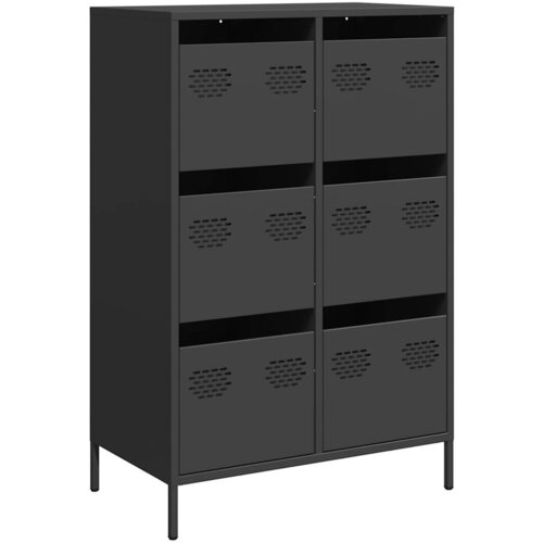 Maison Chic Visoka omara - Komoda - Predalnik črna 68x39x101,5 cm jeklo, (21716886) Slike