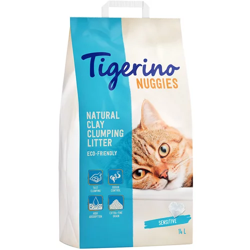 Tigerino Pesek meseca: Nuggies pesek za mačke 2 x 14 l po posebni ceni! - Ultra - Sensitive (brez parfuma)