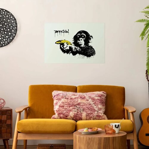  Plakat - Banksy: Monkey with a Banana 90x60 Bez okvira s margom Slike