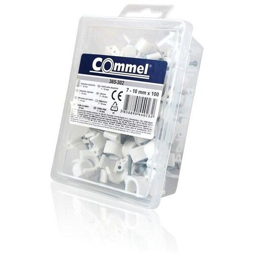 Commel obujmica sa ekserom 7-10 mm bela (100kom) Slike