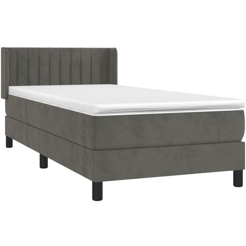 Box spring krevet s madracem tamnosivi 90x200 cm bar&amp;scaron;unasti Slike