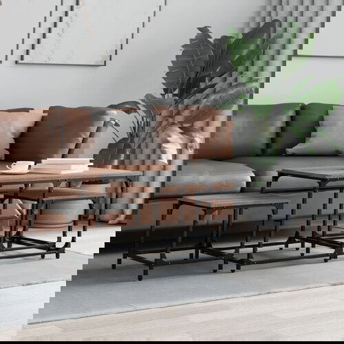 VidaXL Komplet mizic 3-delni sivi sonoma inženirski les Slike