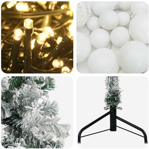  Umjetno božićno drvce s kuglicom 120 cm 150 LED lampica Slike
