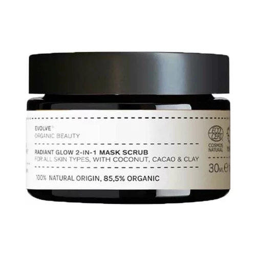 Evolve Organic Beauty Radiant Glow Mask Raw Coconut, Cacao & Clay - 30 ml