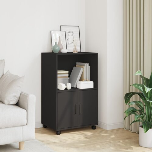 VidaXL Ormarić s kotačima crni 55 x 40 x 91 cm konstruirano drvo Slike