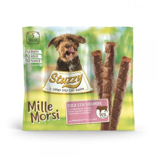 Stuzzy millemorsi dog sticks - šunka 5x11g Slike