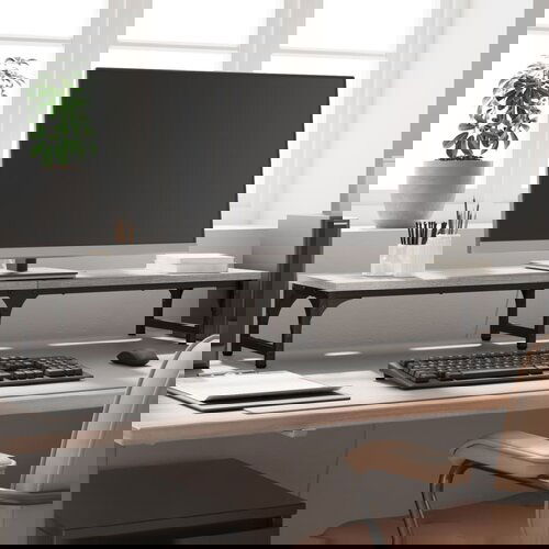 VidaXL Stalak za monitor siva boja hrasta 105 x 23 x 15 5 cm drveni Slike