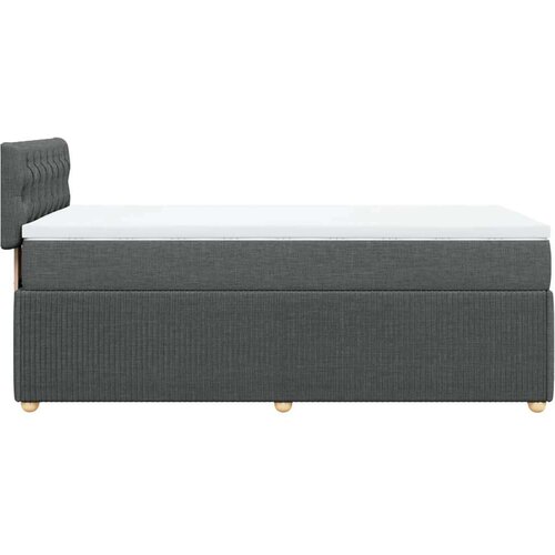 VidaXL Krevet s oprugama i madracem tamnosivi 90 x 190 cm od tkanine Slike