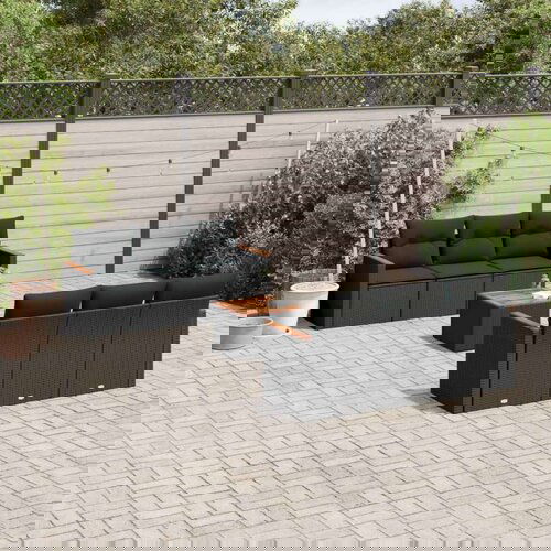  7-dijelni set vrtnih sofa od poliratana s jastucima crni Cene