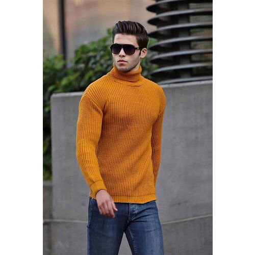 Madmext Yellow Turtleneck Sweater 4368 Cene