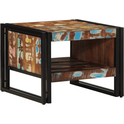  Vi&amp;scaron;ebojni stolić za kavu 50x50x38 cm puno drvo obrađeno Slike