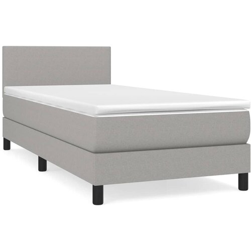 Maison Chic Box spring postelja - Vzmetna postelja z vzmetnico svetlo siva 90x200 cm blago SL19406, (21893869) Slike