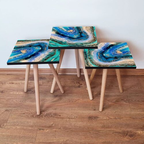 Hanah home 3Shp281 - multicolor multicolor nesting table (3 pieces) Cene