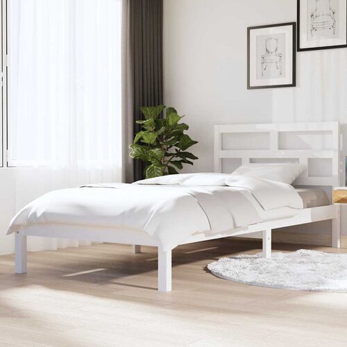  Okvir za krevet od masivne borovine bijeli 90 x 200 cm Cijene