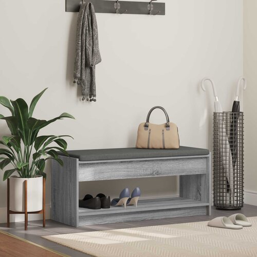  Klupa za hodnik s jastukom Sivi Sonoma 103 x 38 x 45 cm Cijene