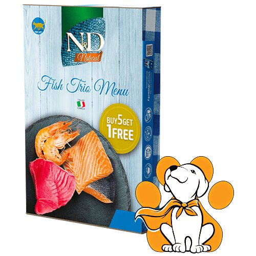 N&d natural Fish Trio Menu 6x70g, Кomplementarna Riblja Gozba za Odrasle Mačke Slike