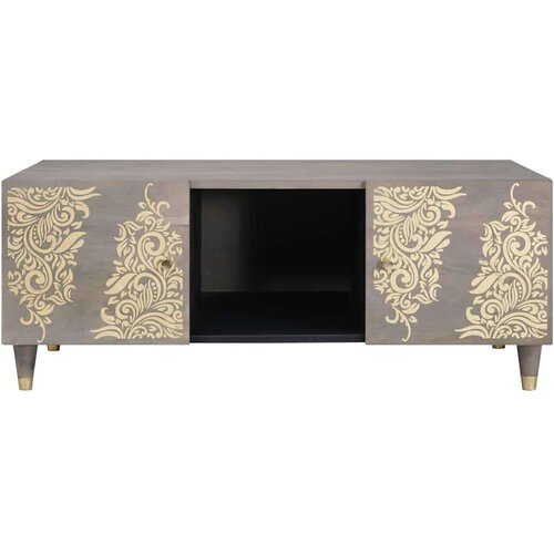 VidaXL Stolić za kavu Siva 100 x 54 x 40 cm masivno drvo manga Slike