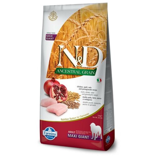 N&d suva hrana za pse ancestral grain maxi giant piletina, spelta, ovas i nar 12kg Cene