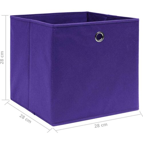 VidaXL Kutije za pohranu 10 kom netkana tkanina 28x28x28 cm ljubičaste Slike