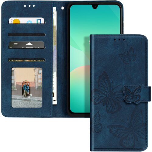 AVIZAR Metuljasto ohišje za denarnico in držalo za videoposnetke Samsung Galaxy A26, Modra, (5000010252) Cene