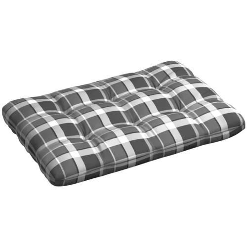 vidaXL jastuk za sofu od paleta sivi karirani 120 x 80 x 10 cm