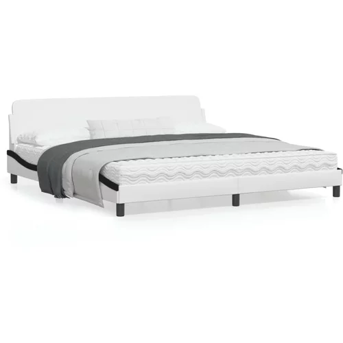 vidaXL Okvir za krevet s uzglavljem bijelo-crni 200x200cm umjetna koža