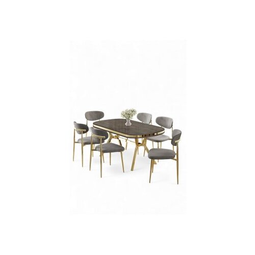 Hanah home trpezarijski set, 7 dijelova, siva Cene
