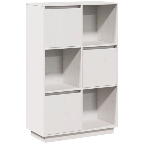 Maison Chic Visoka omara - Komoda - Predalnik bela 74x35x117 cm trdna borovina, (21722316) Cene