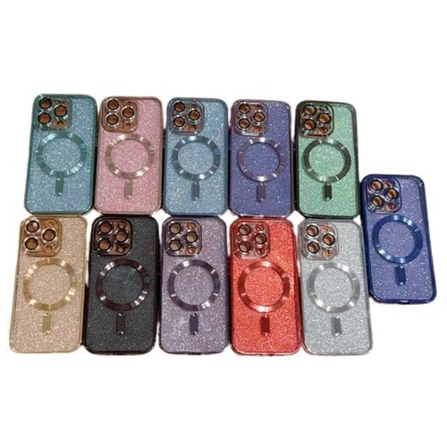 Magsafe glitter maskica iPhone 15 Pro Max Pink Slike