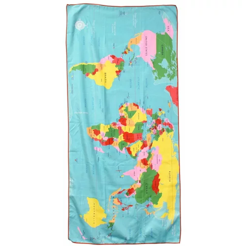 Rex London Šareni ručnik od mikrovlakana Karta svijeta, 70 x 150 cm