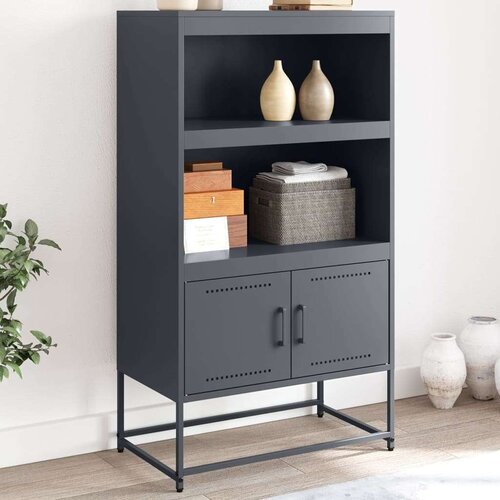  Visoka komoda antracit 68 5x38 5x123 5 cm čelična Slike