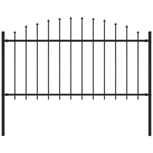  Vrtna ograda s ukrasnim kopljima (1,25 - 1,5 ) x 1,7 m čelična crna