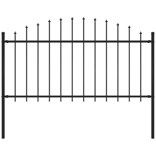  Vrtna ograja s koničastimi vrhovi jeklo (1,25-1,5)x1,7 m črna Cene