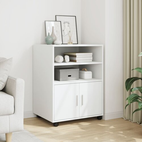VidaXL Ormarić s kotačima bijeli 60 x 48 x 81 cm konstruirano drvo Slike