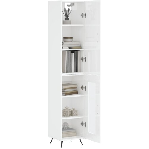  Visoka komoda sjajna bijela 34,5x34x180 cm konstruirano drvo Slike