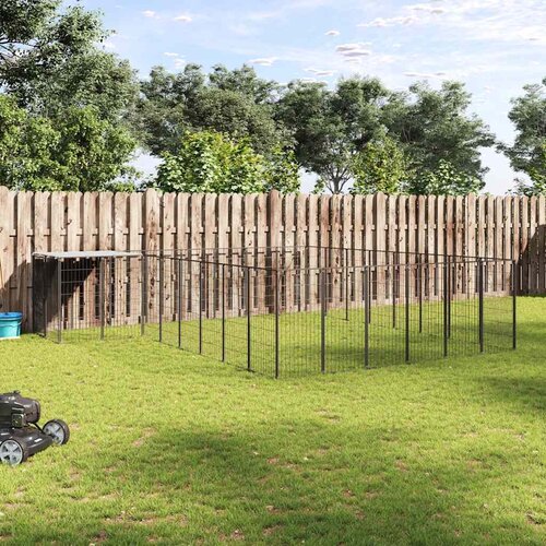  Kavez za pse crni 15,73 m² čelični Cene