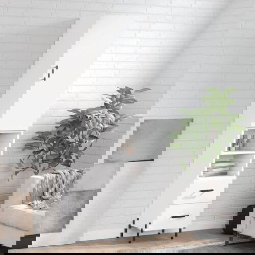 VidaXL Visoka omara bela 34,5x34x180 cm inženirski les Slike